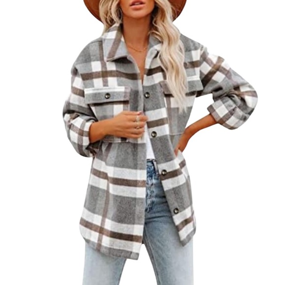 Amazon Plaid Flannel Lightweight Shacket As Seen On Nova Markina Drop Shoulder S - Picture 1 of 12
